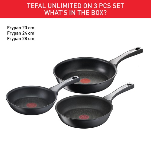 Unlimited on Paistinpannusetti 20 cm / 24 cm / 28 cm 