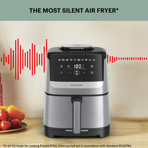 Easy Fry Silence ‑air fryer 5 l ruostumatonta terästä 