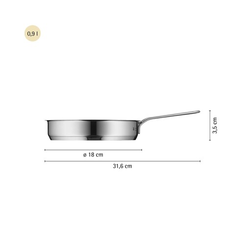 Mini paistinpannu 18 cm, pinnoittamaton, Ruostumatonta terästä 