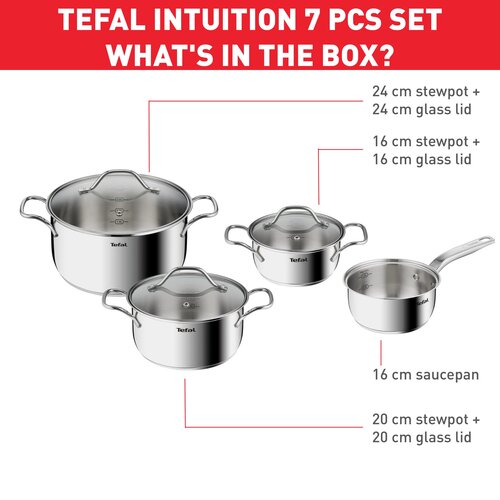 Intuition kasarisetti 7 osaa Ruostumatonta terästä 