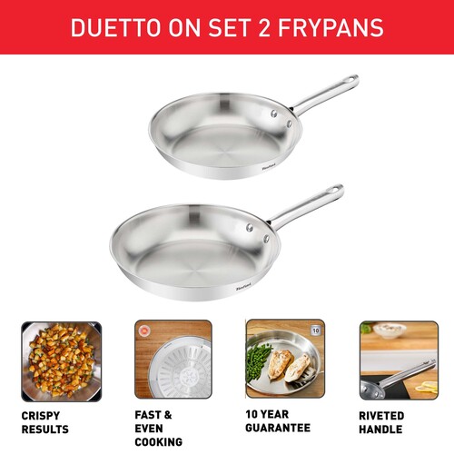 Duetto ON -paistinpannusarja, 2 osaa, pinnoittamaton