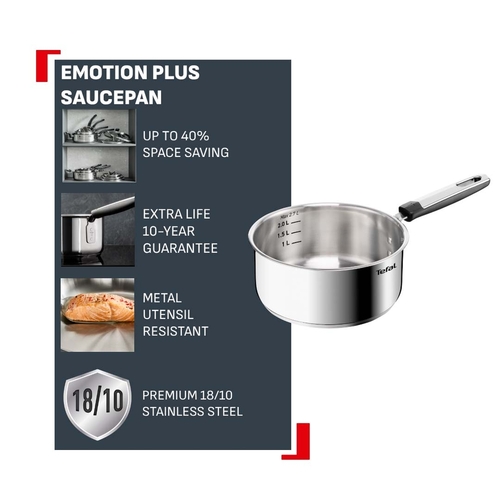 Emotion Plus SS Ruostumaton Teräs Uncoated Kattila 14 cm/1,3 l.