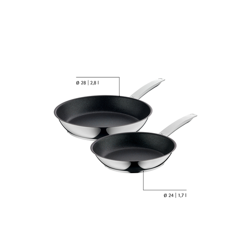 PermaDur Advance paistinpannut, 2-setti, 24/28 cm, tarttumaton, teräspohja
