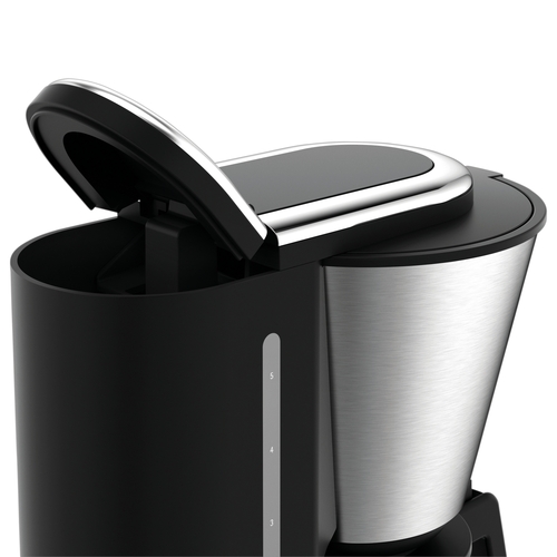 KitchenMinis kahvinkeitin, lasikannu, 1–5 kuppia, musta/teräs 