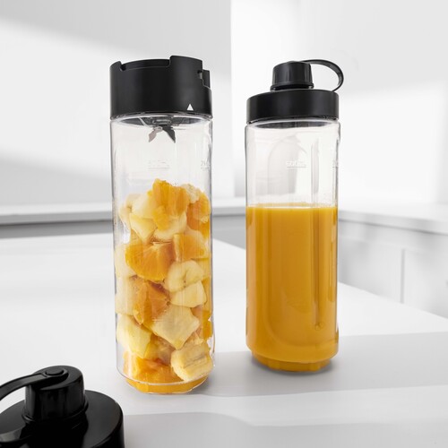 KitchenMinis to-Go -tehosekoitin, 0,6 L, 2 pulloa,  300 W, musta 