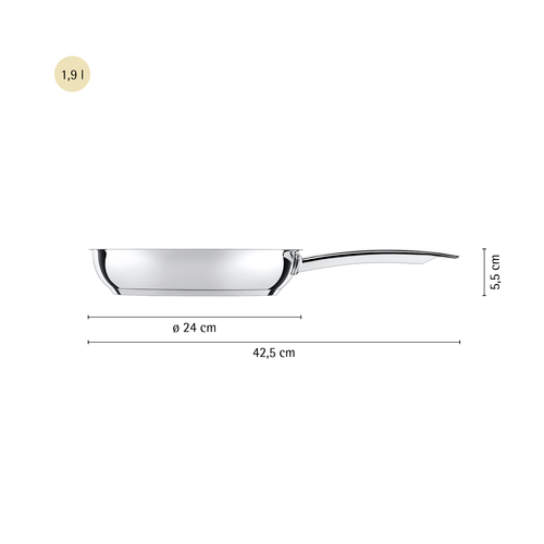 Durado paistinpannu 24 cm, keraaminen non-stick, teräspohja 