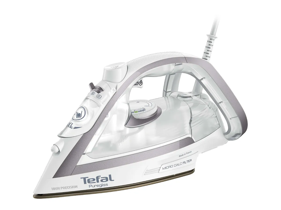 TEFAL Puregliss Silitysrauta/Höyrysilitysrauta Hopea / ValkoinenFV8043E0