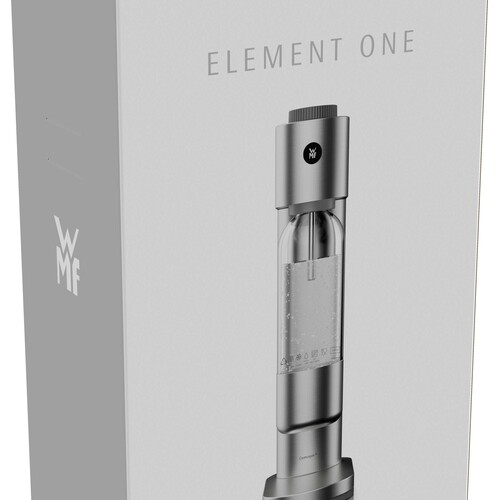 Element One -hiilihapotuslaite pullolla, ruostumatonta terästä