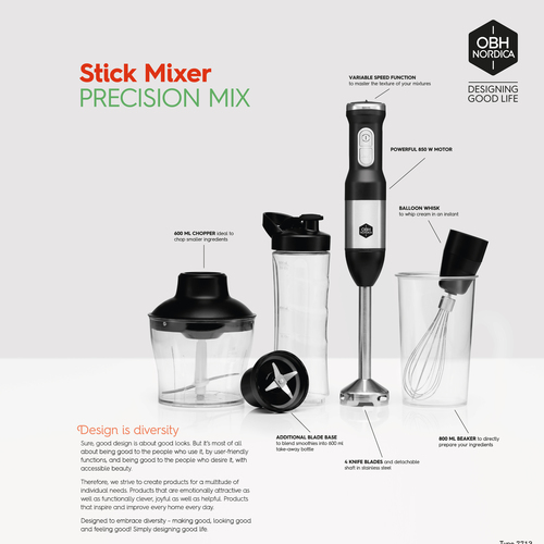 Precision Mix 2in1 Sauvasekoitin Tehosekoitin Useita Lisävarusteita