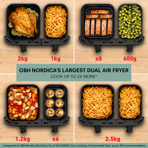 XXL Dual Easy Fry 11 L Musta - Air fryer