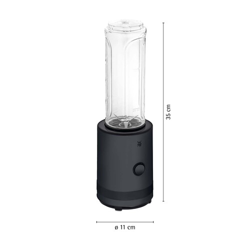 KitchenMinis to-Go -tehosekoitin, 0,6 L, 2 pulloa,  300 W, musta 