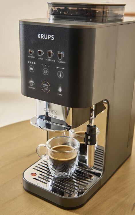 Coffee Crush Chromessa on neljä erilaista kahviohjelmaa: Espresso, Lungo, suodatinkahvi ja Cold Brew