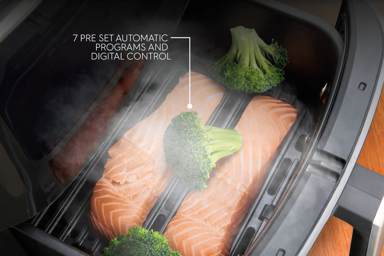 3-in-1: air fryer, grilli ja höyrykeitin samassa laitteessa