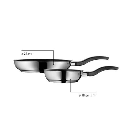 Paistinpannusetti 2 osaa, 18/28 cm, Keraaminen Non-Stick, teräs 