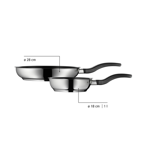 Paistinpannusetti 2 osaa, 18/28 cm, Keraaminen Non-Stick, teräs 